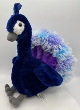 Destination Nation PEACOCK Blue Purple Aurora Plush Stuffed Animal Bird